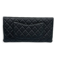 CC Quilted Clutch Black in Caviar Leather, Gold hardware