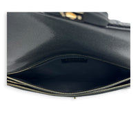 CC Quilted Clutch Black in Caviar Leather, Gold hardware
