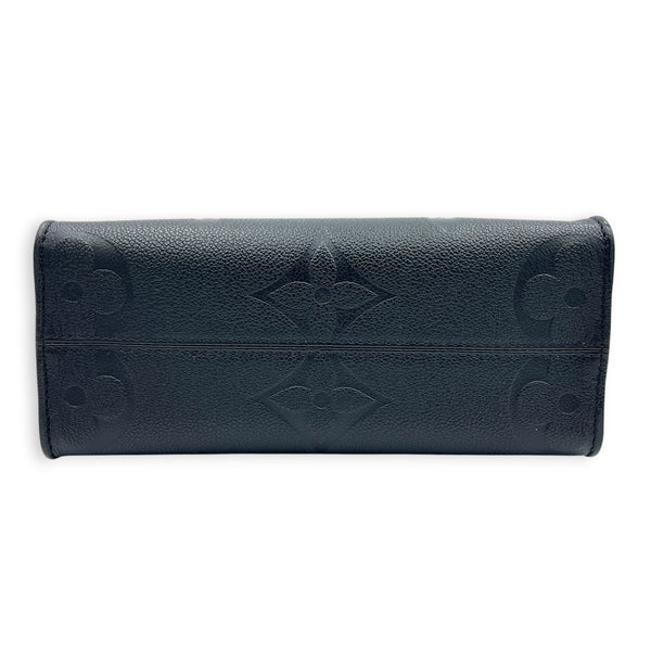 OnTheGo PM Black Tote Bag in Monogram Empreinte Leather, Gold hardware