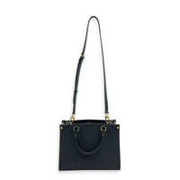 OnTheGo PM Black Tote Bag in Monogram Empreinte Leather, Gold hardware
