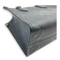 OnTheGo PM Black Tote Bag in Monogram Empreinte Leather, Gold hardware
