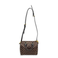 Speedy Bandouliere Top Handle Bag 25 Brown in Coated Canvas, Gold hardware