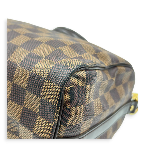 Speedy Bandouliere Top Handle Bag 25 Brown in Coated Canvas, Gold hardware