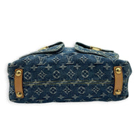 Baggy  Shoulder Bag Blue in Denim, Gold hardware