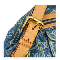 Baggy  Shoulder Bag Blue in Denim, Gold hardware