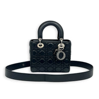 Lady Dior My ABCDior Small Black Top Handle Bag in Lambskin, Silver hardware