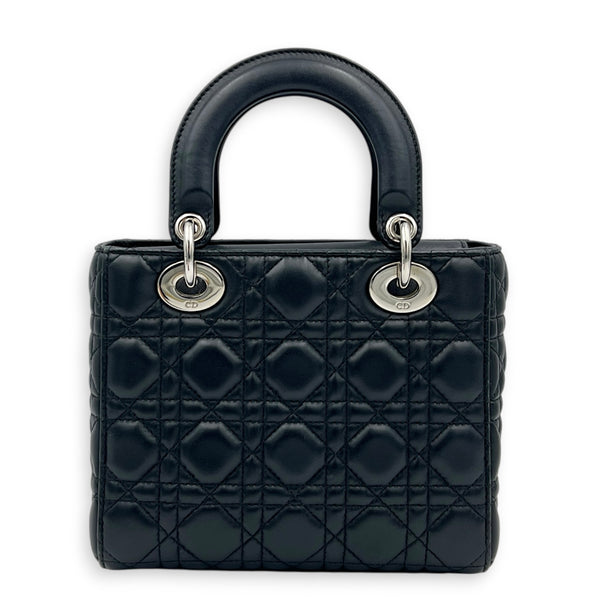 Lady Dior My ABCDior Small Black Top Handle Bag in Lambskin, Silver hardware