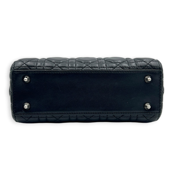 Lady Dior My ABCDior Small Black Top Handle Bag in Lambskin, Silver hardware