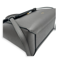 Belt Nano Grey Top Handle Bag in, Gold hardware