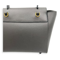 Belt Nano Grey Top Handle Bag in, Gold hardware