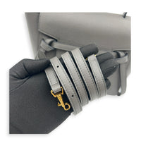 Belt Nano Grey Top Handle Bag in, Gold hardware