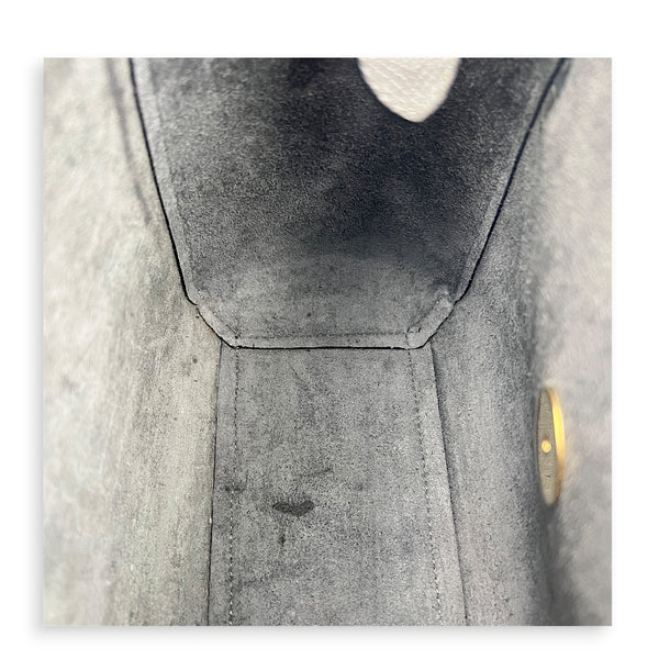 Belt Nano Grey Top Handle Bag in, Gold hardware
