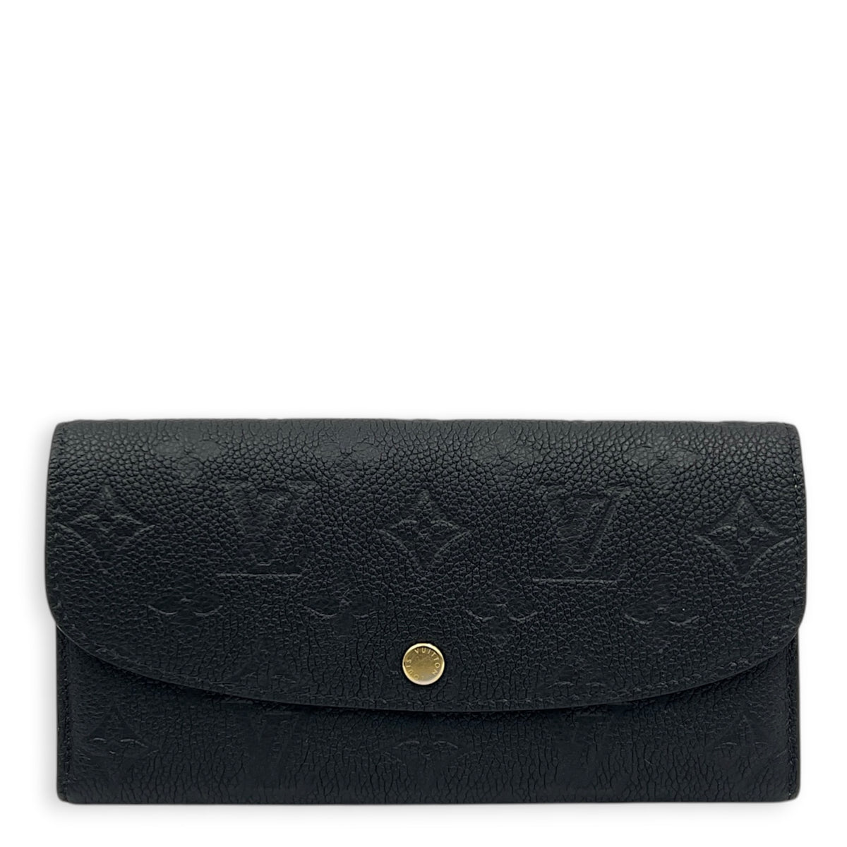 Emilie Wallet Long Black in Monogram Empreinte Leather, Gold hardware