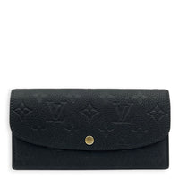 Emilie Wallet Long Black in Monogram Empreinte Leather, Gold hardware