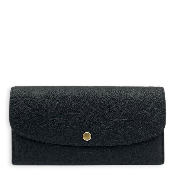 Emilie Wallet Long Black in Monogram Empreinte Leather, Gold hardware