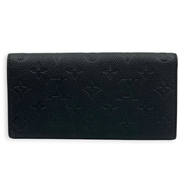 Emilie Wallet Long Black in Monogram Empreinte Leather, Gold hardware