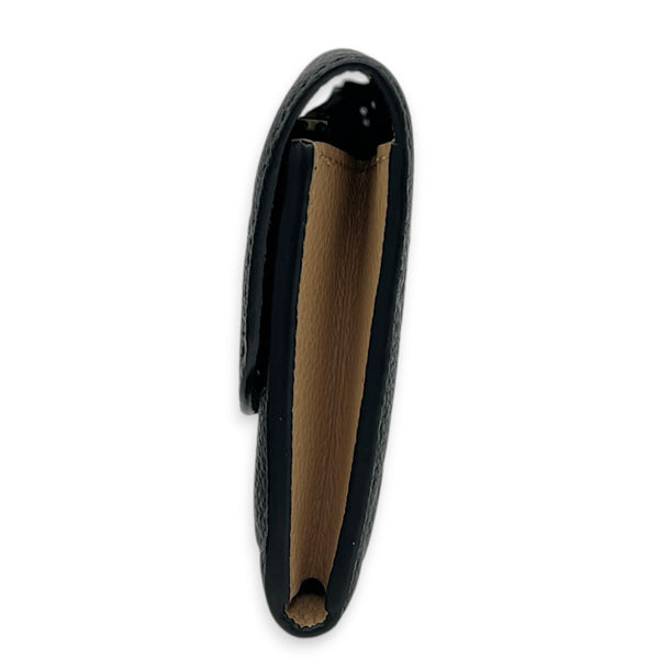 Emilie Wallet Long Black in Monogram Empreinte Leather, Gold hardware