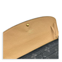 Emilie Wallet Long Black in Monogram Empreinte Leather, Gold hardware