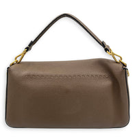 Baguette Large Brown Shoulder Bag in Calfskin, Gold hardware