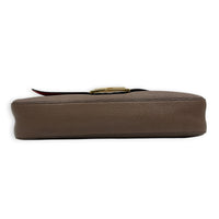 Baguette Large Brown Shoulder Bag in Calfskin, Gold hardware