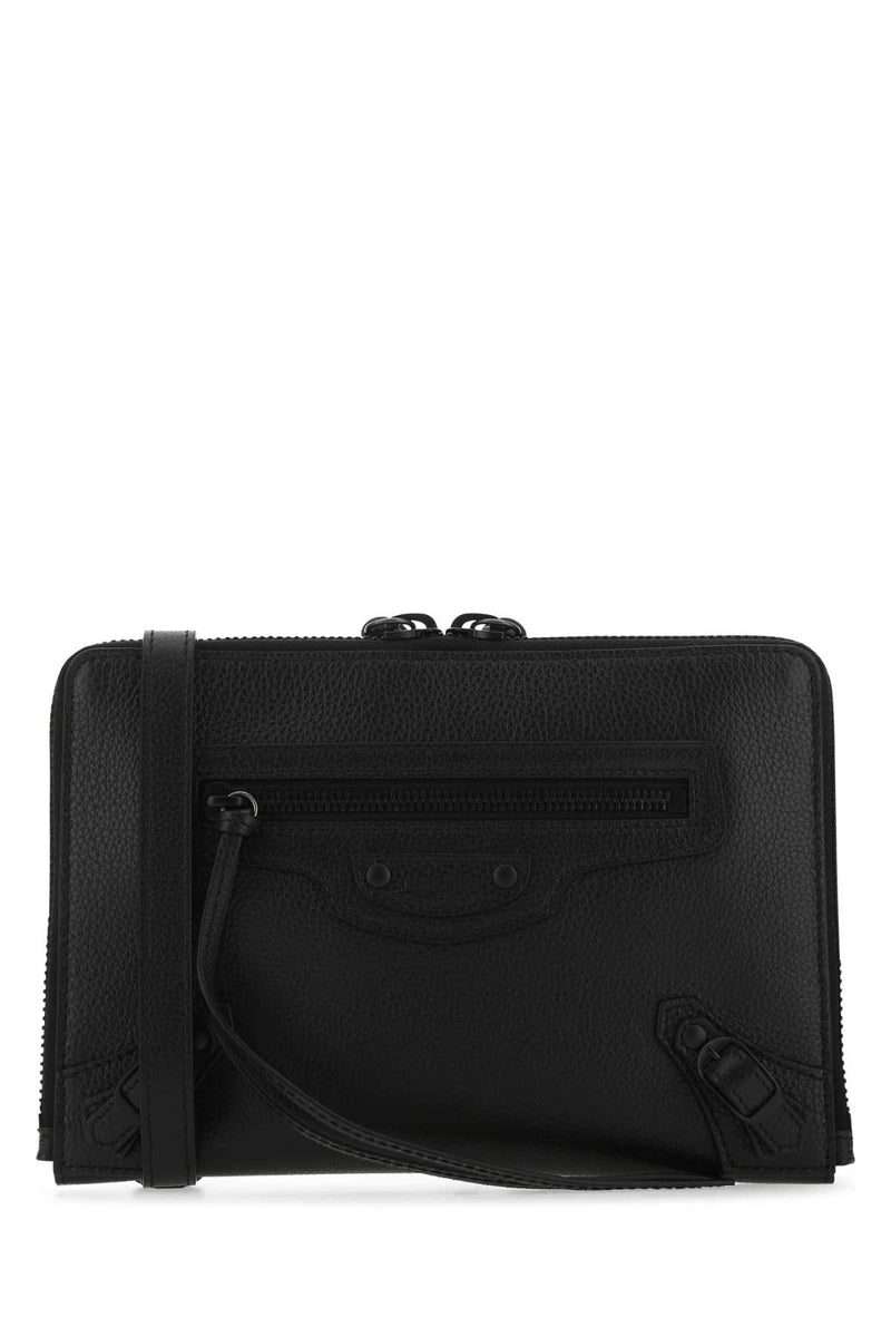 Neo Classic Small Strapped Pouch, Lacquered Hardware